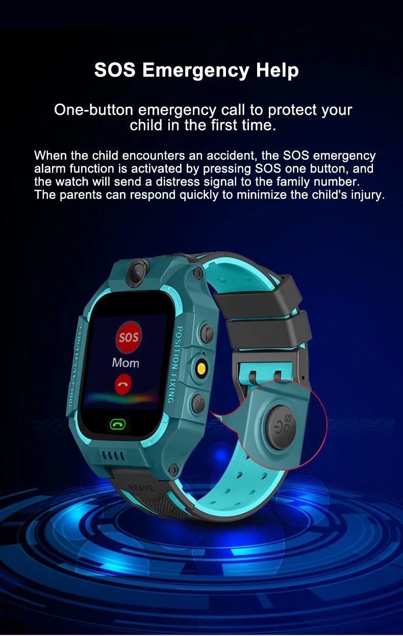 Kids GPS Smart Watch – Waterproof Safety Tracker with SOS & Calling Features