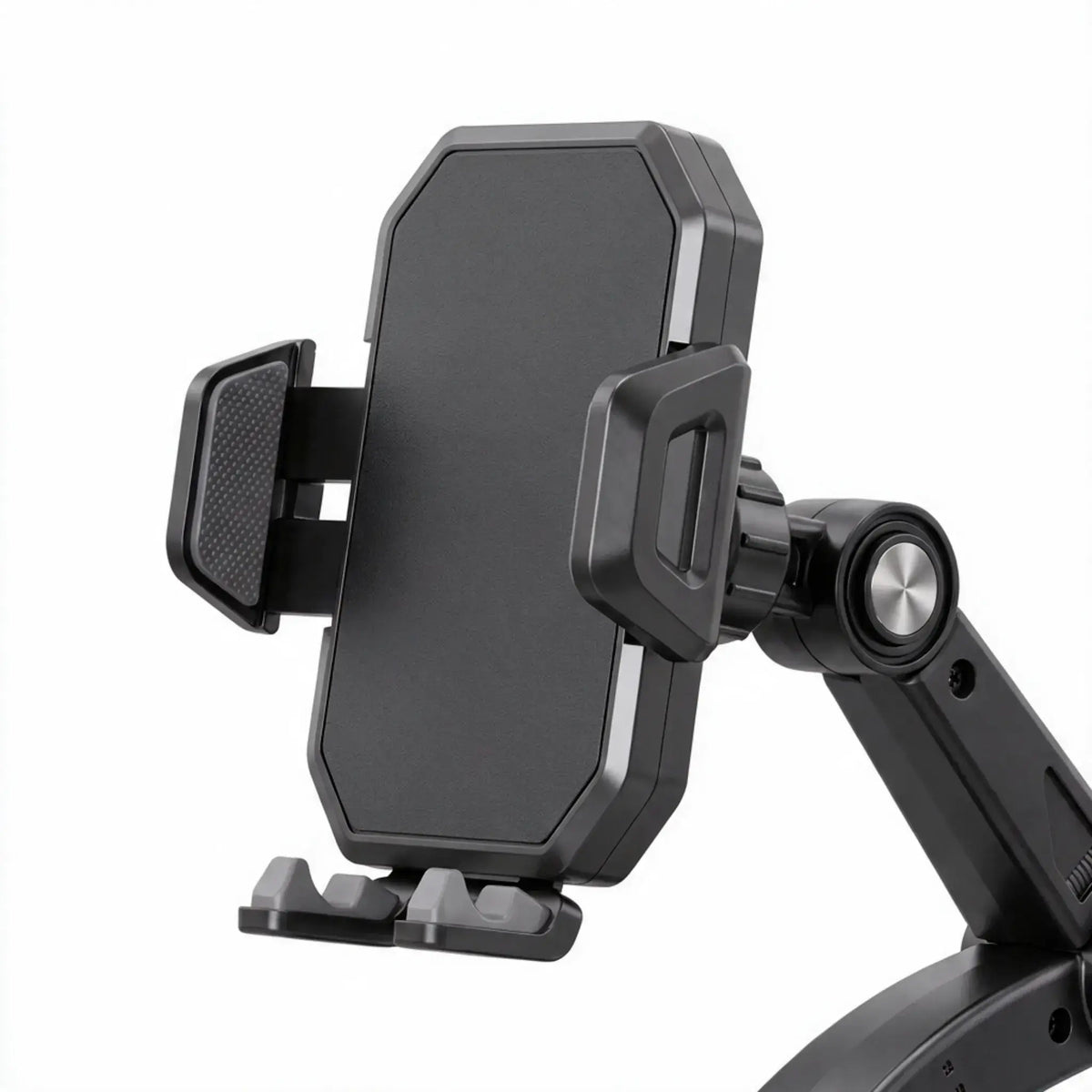 Adjustable phone cradle with side grips and lower supports on Dashboard Suction Phone Mount