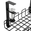 Close-up of the adjustable screw clamp on the Under-Desk Cable Management Tray.