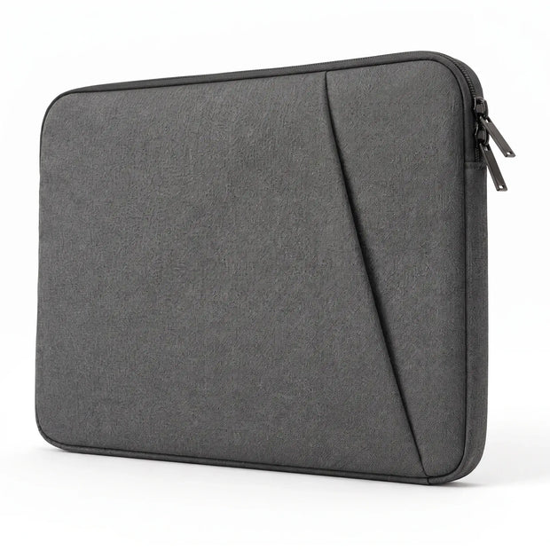 Dark Gray Padded Laptop Sleeve with zip closure and soft protective lining