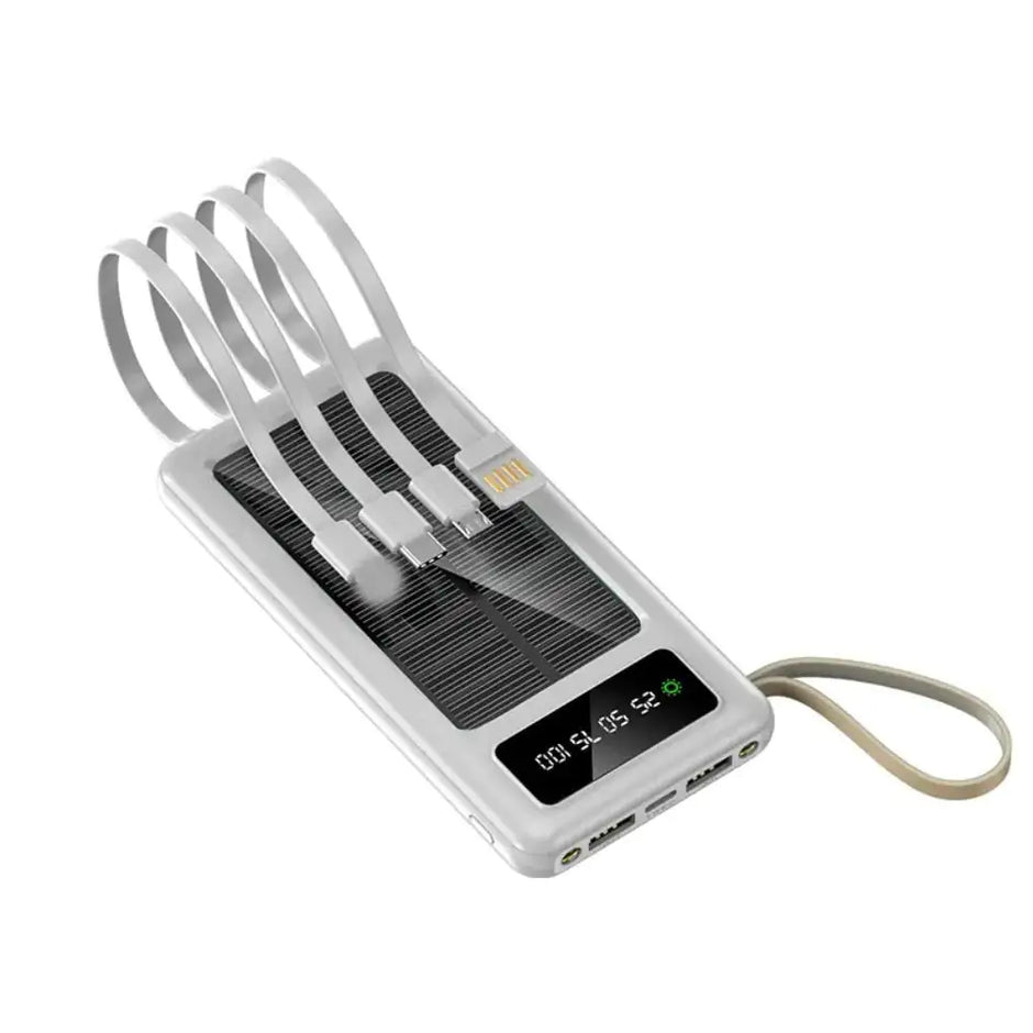 EcoCharge Solar Power Bank with Cables