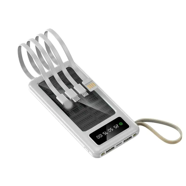 EcoCharge Solar Power Bank with Cables