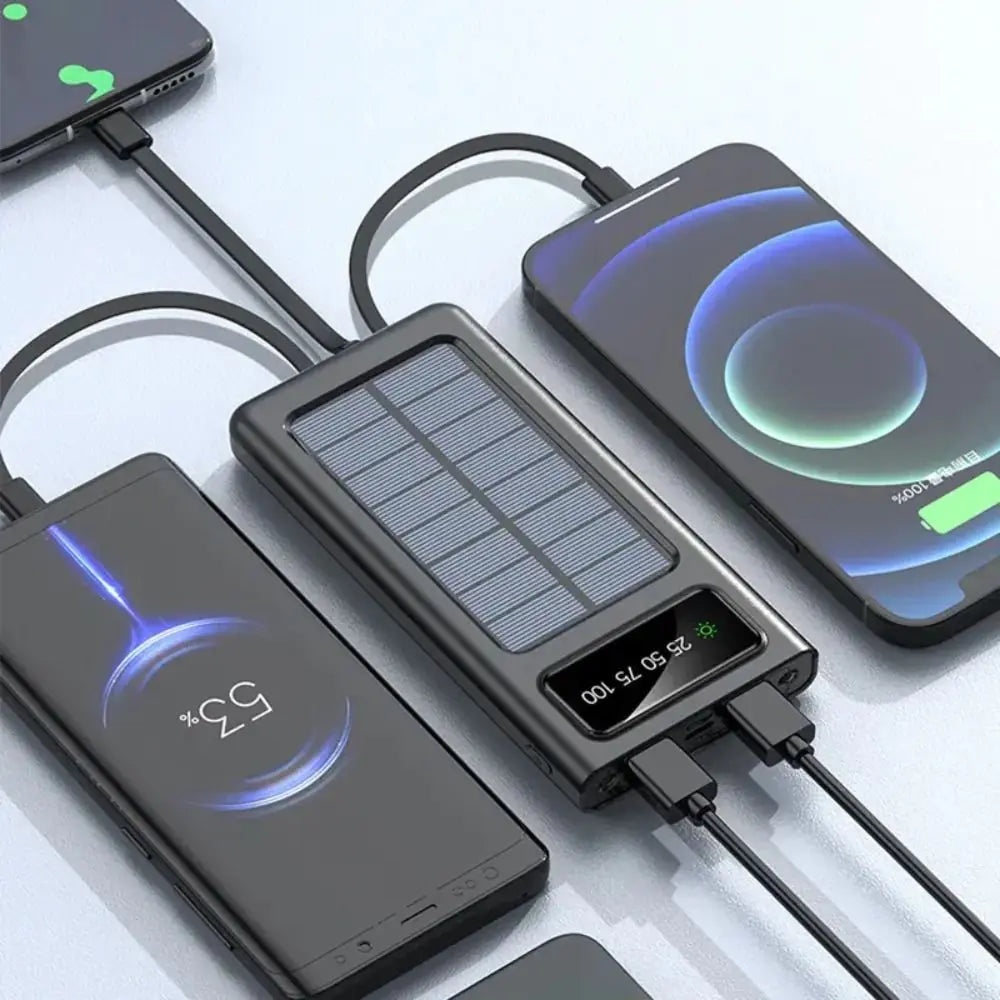 EcoCharge Solar Power Bank with Cables