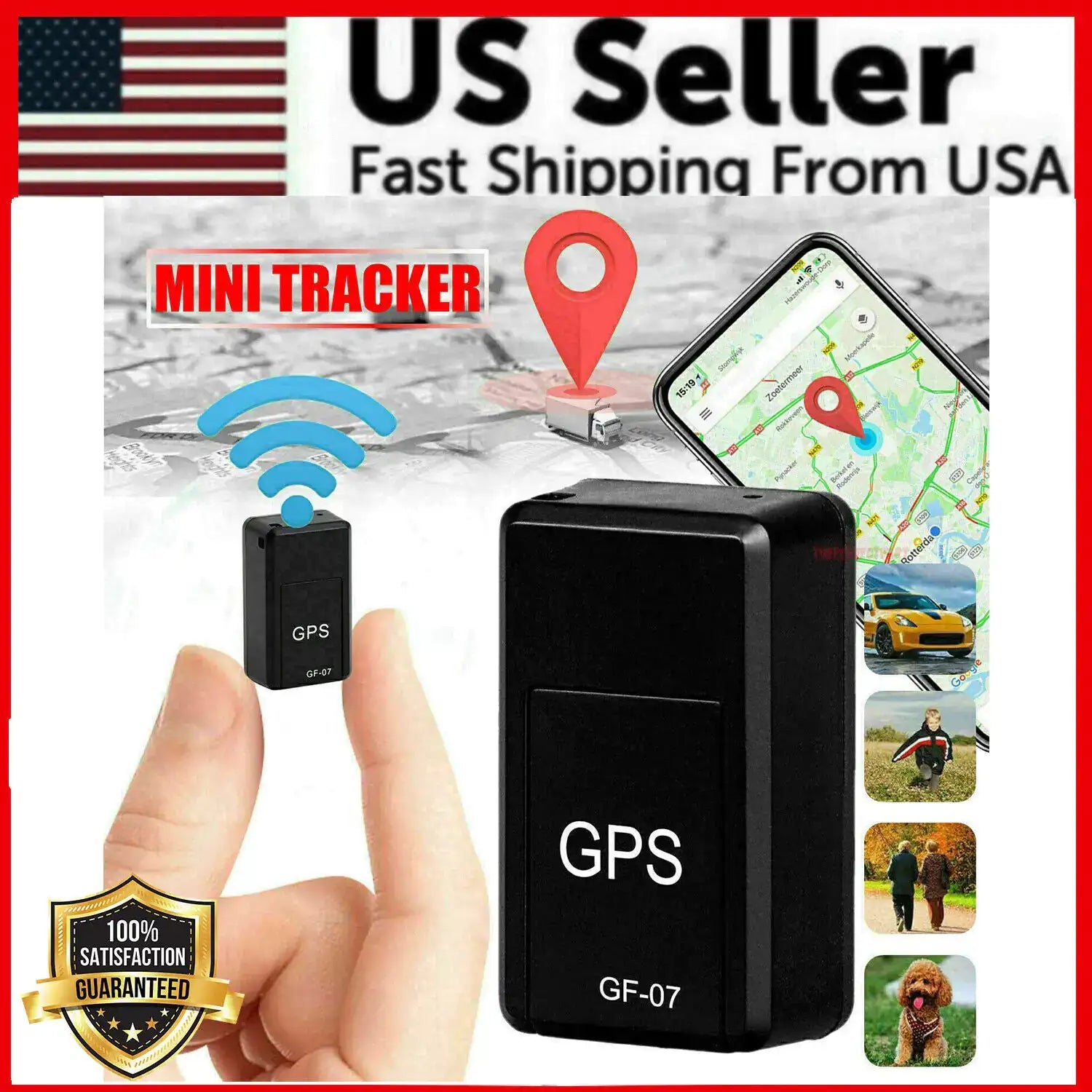 GF07 Compact GPS Vehicle Tracker GSM GPRS US