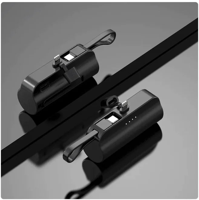 Portable Charger with Built-In Cables - 2000-10000mAh Power Bank, Lightning & USB-C