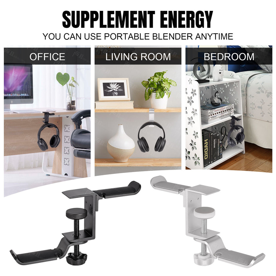 Clamp-On Desk Headphone Hook