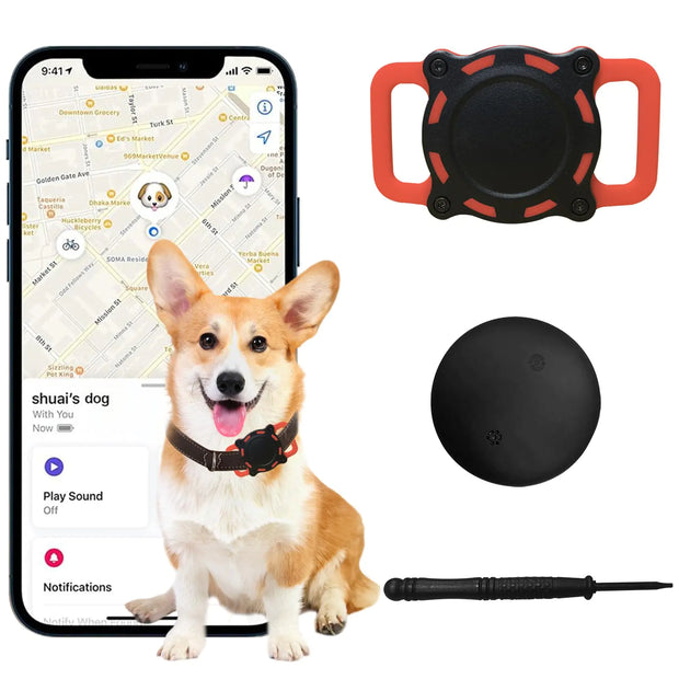 Dog Tracker Pet Location Tracker with Collar Holder for Dogs Item Finder