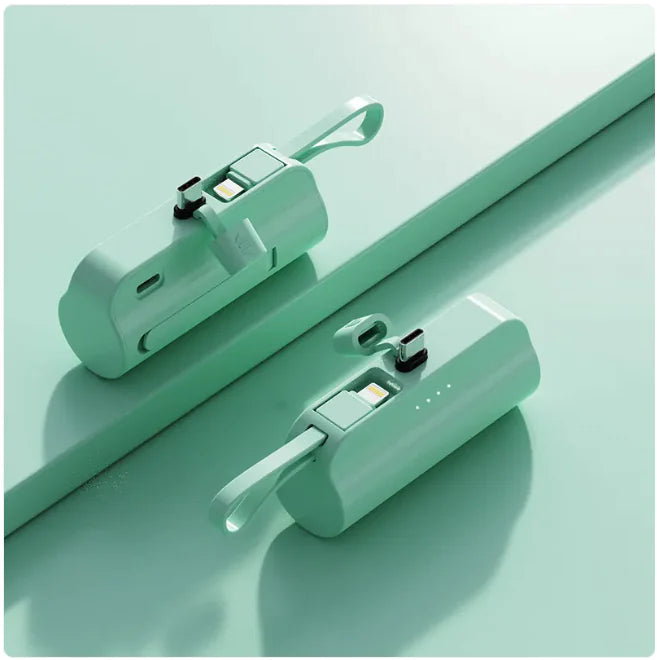 Portable Charger with Built-In Cables - 2000-10000mAh Power Bank, Lightning & USB-C