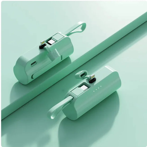 Portable Charger with Built-In Cables - 2000-10000mAh Power Bank, Lightning & USB-C