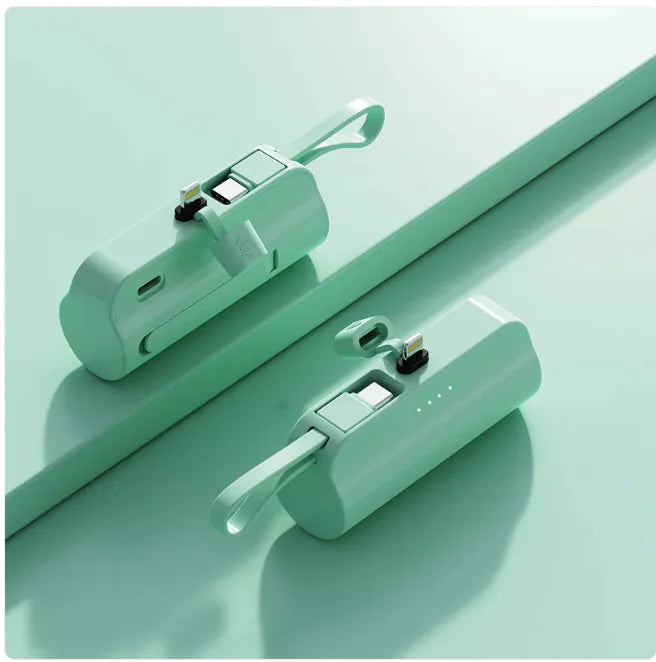 Portable Charger with Built-In Cables - 2000-10000mAh Power Bank, Lightning & USB-C