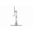 Side profile of adjustable aluminum phone and tablet stand showing articulated joints and support hooks