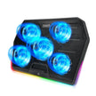 Silent RGB Gaming Laptop Cooling Stand - 5 Fans, Adjustable Height, Dual USB
