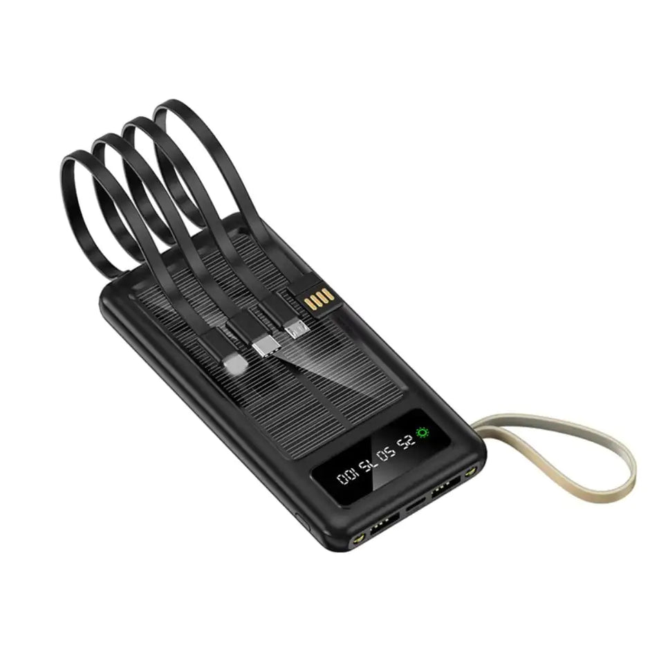 EcoCharge Solar Power Bank with Cables