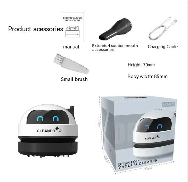 USB Electric Desktop Cleaner - Mini Vacuum for Keyboard, Desk & Electronics