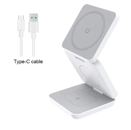 3-in-1 Magnetic Wireless Charger - Fast Charging Station for iPhone, AirPods & Watch