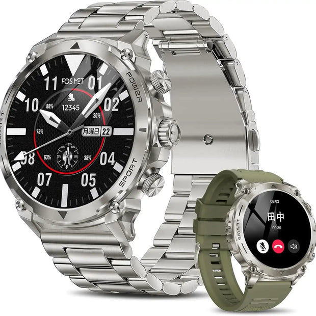 FOSMET LGW6 Executive Smart Watch: Dual-Strap Elegance with Advanced Communication Features