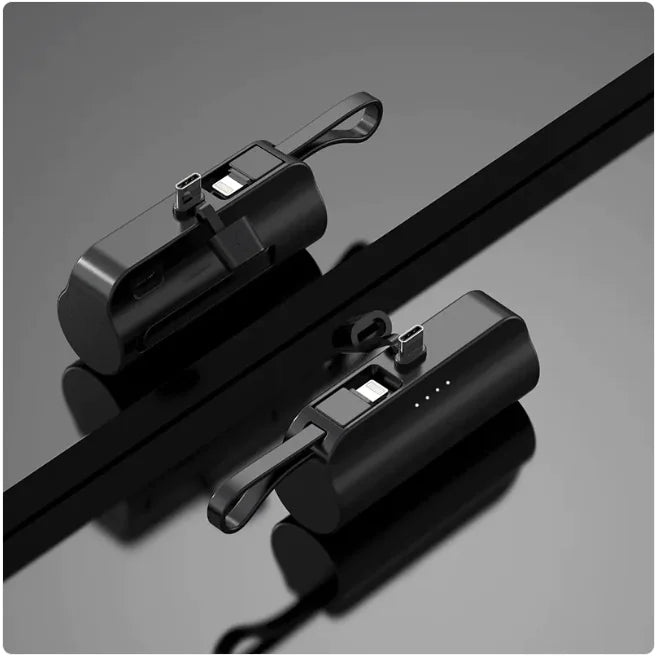 Portable Charger with Built-In Cables - 2000-10000mAh Power Bank, Lightning & USB-C