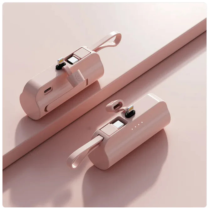 Portable Charger with Built-In Cables - 2000-10000mAh Power Bank, Lightning & USB-C