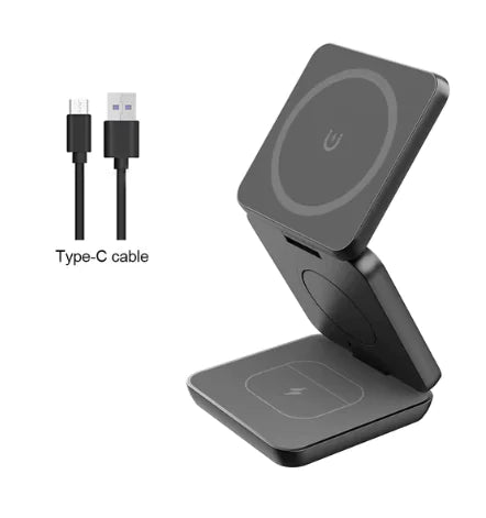 3-in-1 Magnetic Wireless Charger - Fast Charging Station for iPhone, AirPods & Watch